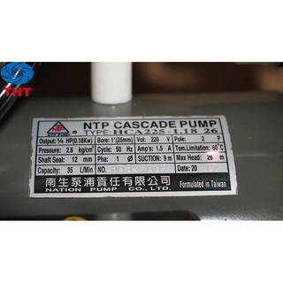 Máy bơm tăng áp NTP HCA225-1.18 265 1/4HP