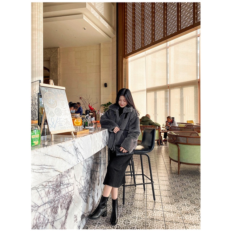 Giày Bốt Ngắn Da Mềm Đế Vuông Mới Cho Mùa Thu Đông 2022 B2 - ℂ𝔸𝕄𝕊𝕋𝕆ℝ𝔼 đế 4cm