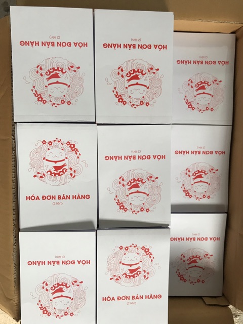 Hóa đơn bán hàng mèo thần tài 1liên, 2liên khổ a6