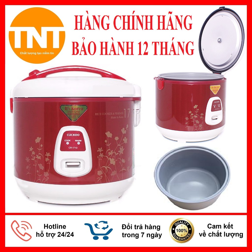 [Mã ELMS5 giảm 7% đơn 300K] Nồi cơm điện Cuckoo 3 lít CR-1713 [HÀNG CHÍNH HÃNG] Bảo hành 12 tháng