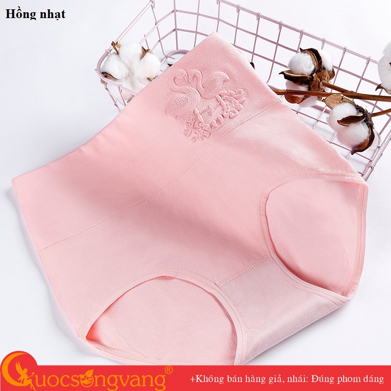 Quần lót gen eo big size chống cuộn quần lót cotton dập nổi GLDL045 Cuocsongvang