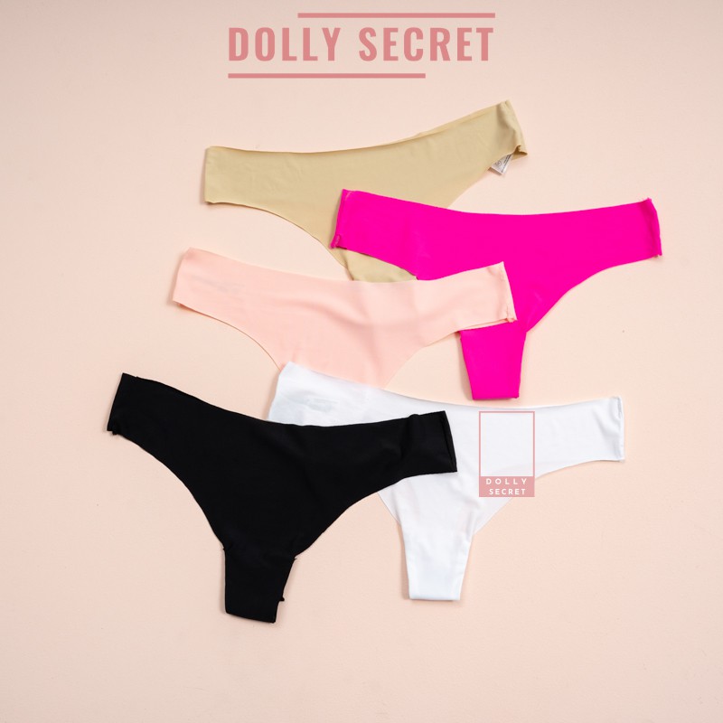 Quần lót lọt khe đúc su thun lạnh không viền siêu mỏng siêu mát sexy quyến rũ cao cấp cho nữ DOLLY SECRET QL018