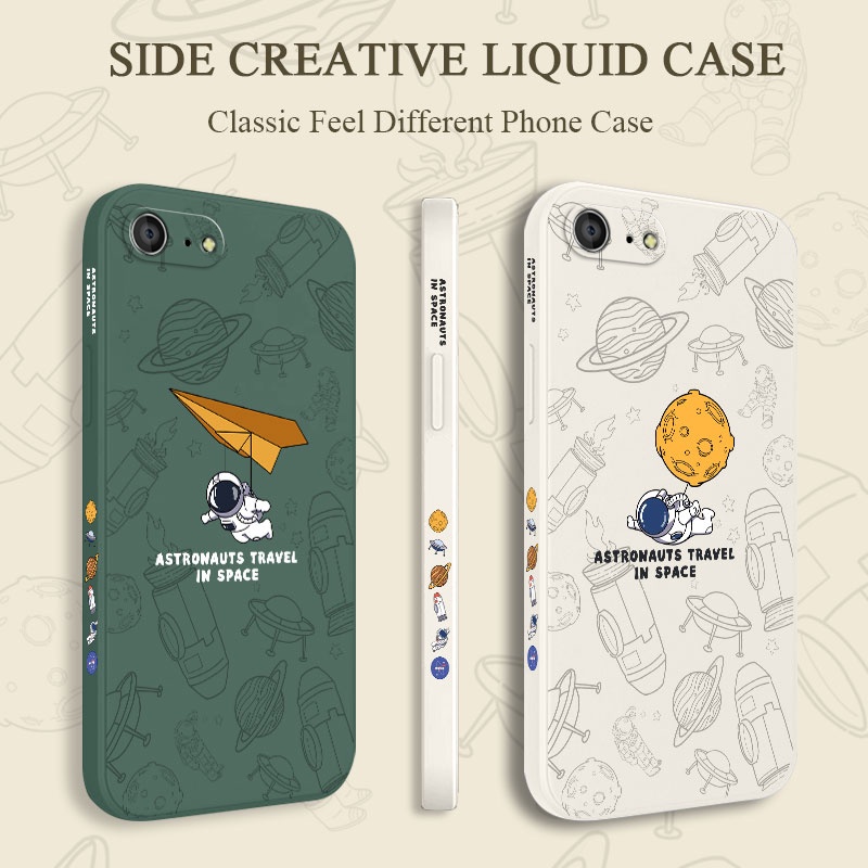 Ốp Điện Thoại Silicon Dẻo Hình Phi Hành Gia Cho IPhone 8 7 Plus SE 2020 6 6S Plus