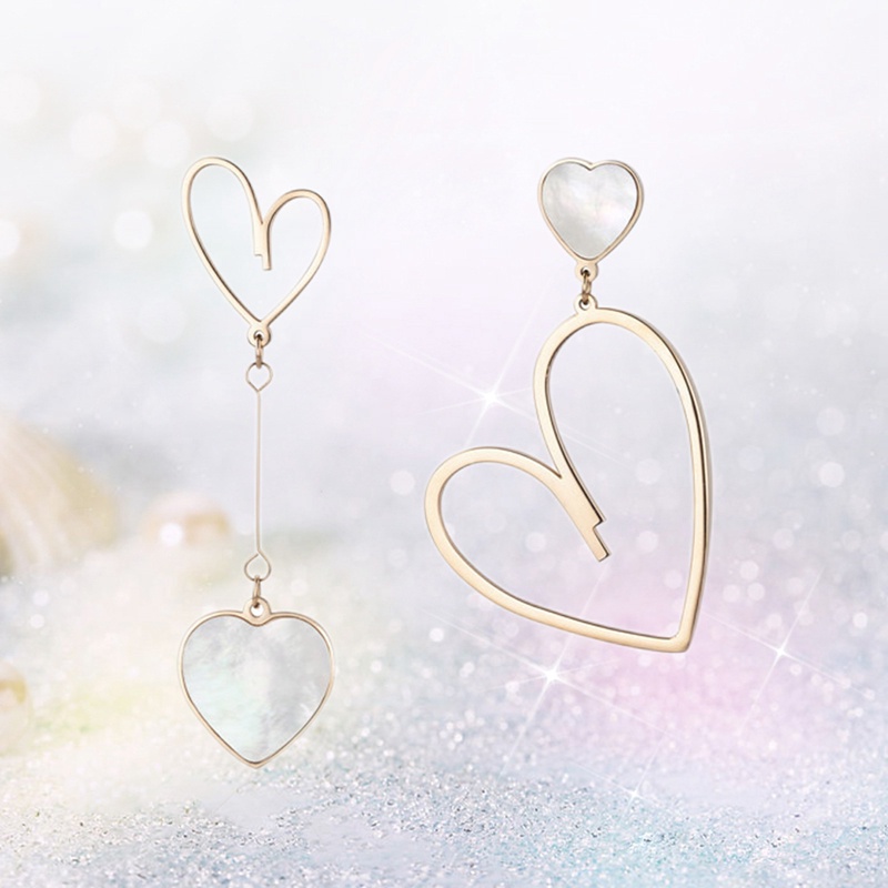 Bông Tai Kim Loại Hình Trái Tim Màu Đen Thiết Kế Đơn Giản Thời Trang