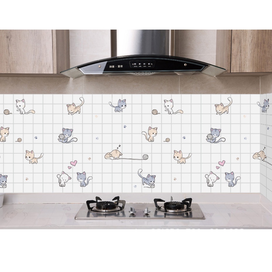 1 mét decal dán bếp tráng nhôm cách nhiệt CÁC MẪU ĐỘNG VẬT XINH khổ 60cm keo sẵn