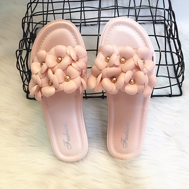 Dép Nữ Quai Ngang Đính Hoa Mai Xinh Xắn Nhựa Dẻo Cao 3 Phân Size 36-40- Hàng Nhập Quảng Châu - Lucky Girl shop