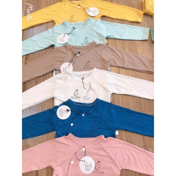 Bộ Dài Cúc Lệch KWOO Chất Thun Lạnh Cho Bé Từ 0-6M