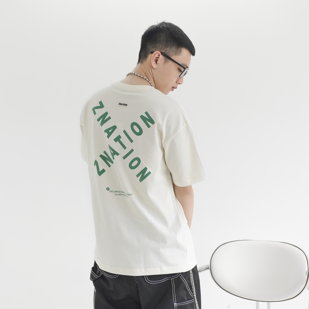 Áo Thun ZNATION Signature Tee Unisex Oversize Màu Be