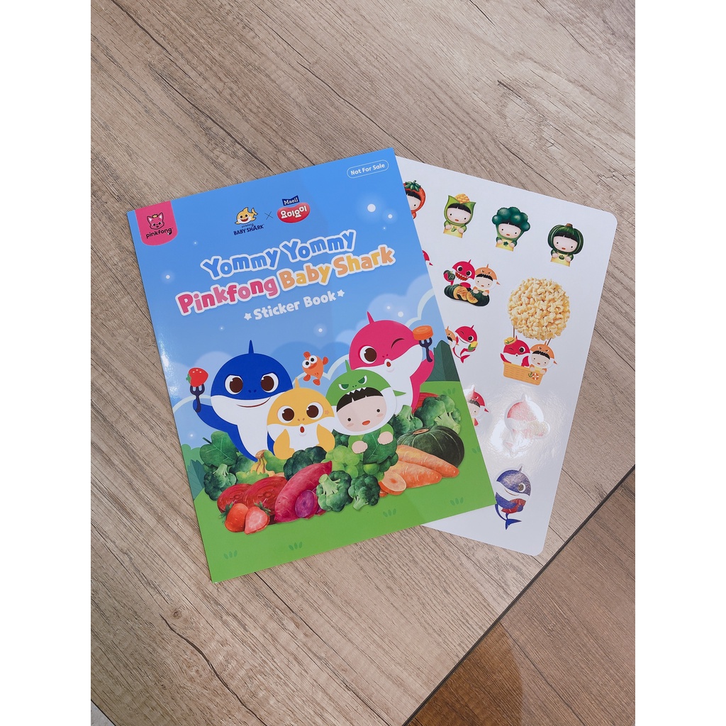 ( HÀNG TẶNG KHÔNG BÁN ) Hình dán Sticker book Yommy Yommy Pinkfong Baby Shark cho bé