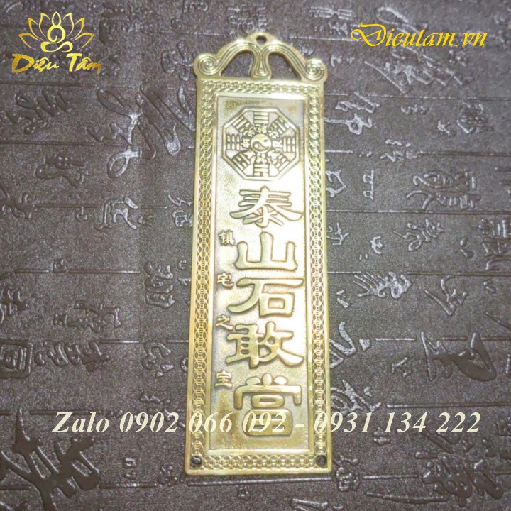 Kim bài thái sơn thạch cảm đương đồ phong thủy treo cửa trấn trạch