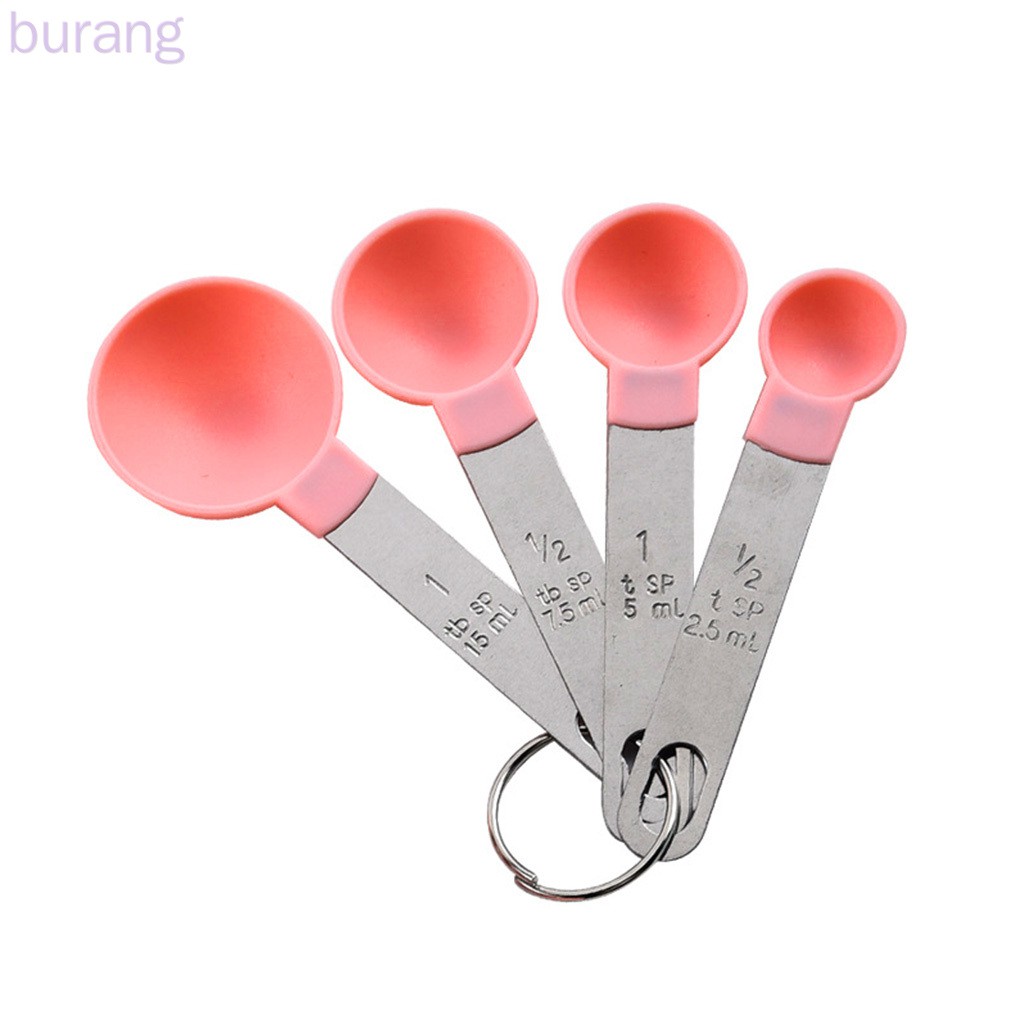 Bộ 4 cái cốc đo và 4 cái muỗng đo bằng thép không gỉ