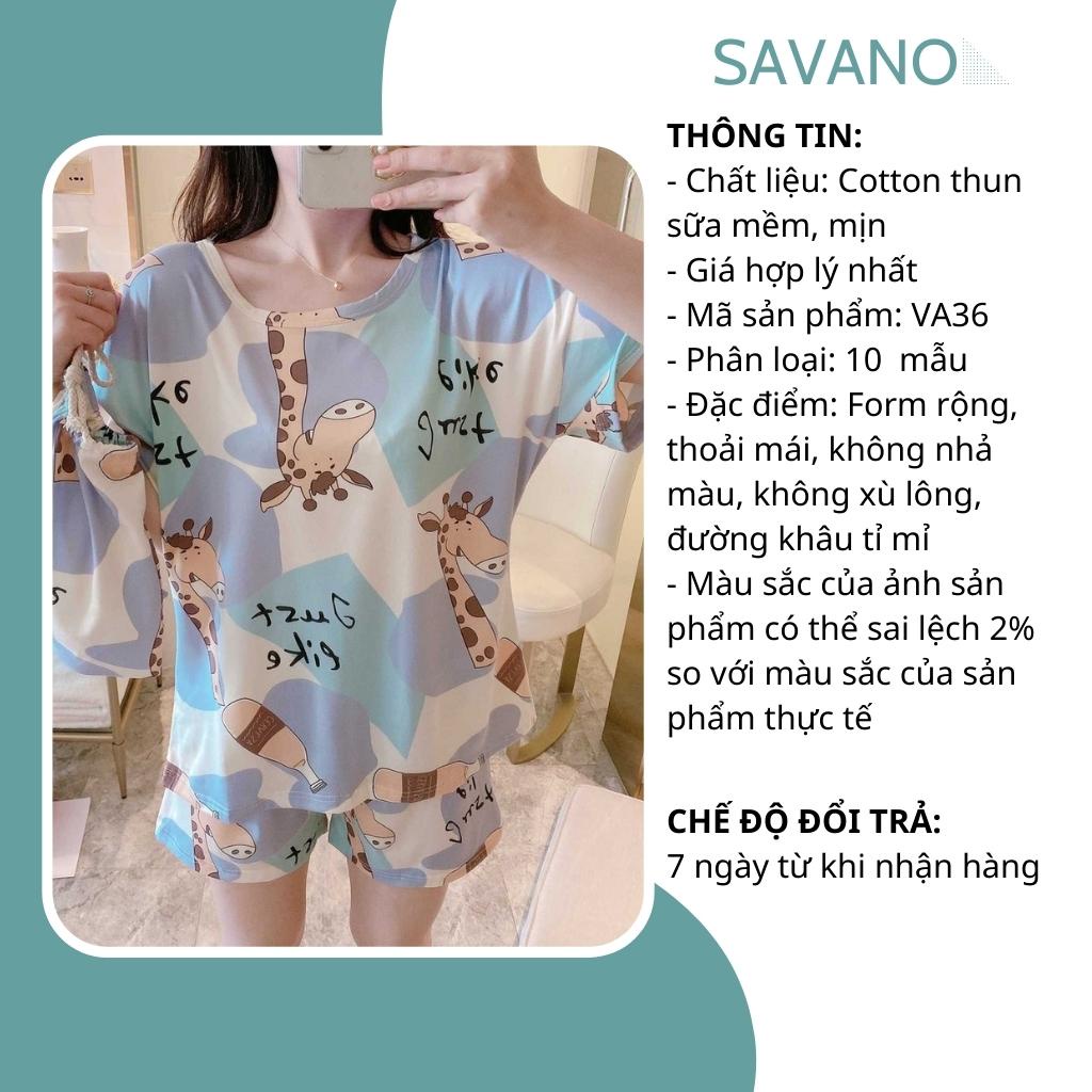 Bộ mặc nhà nữ mùa hè cotton cao cấp SAVANO mã VA36 | BigBuy360 - bigbuy360.vn