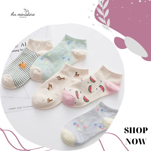 Tất mang giày 🍀siêu rẻ🍀 1 set gồm 5 đôi