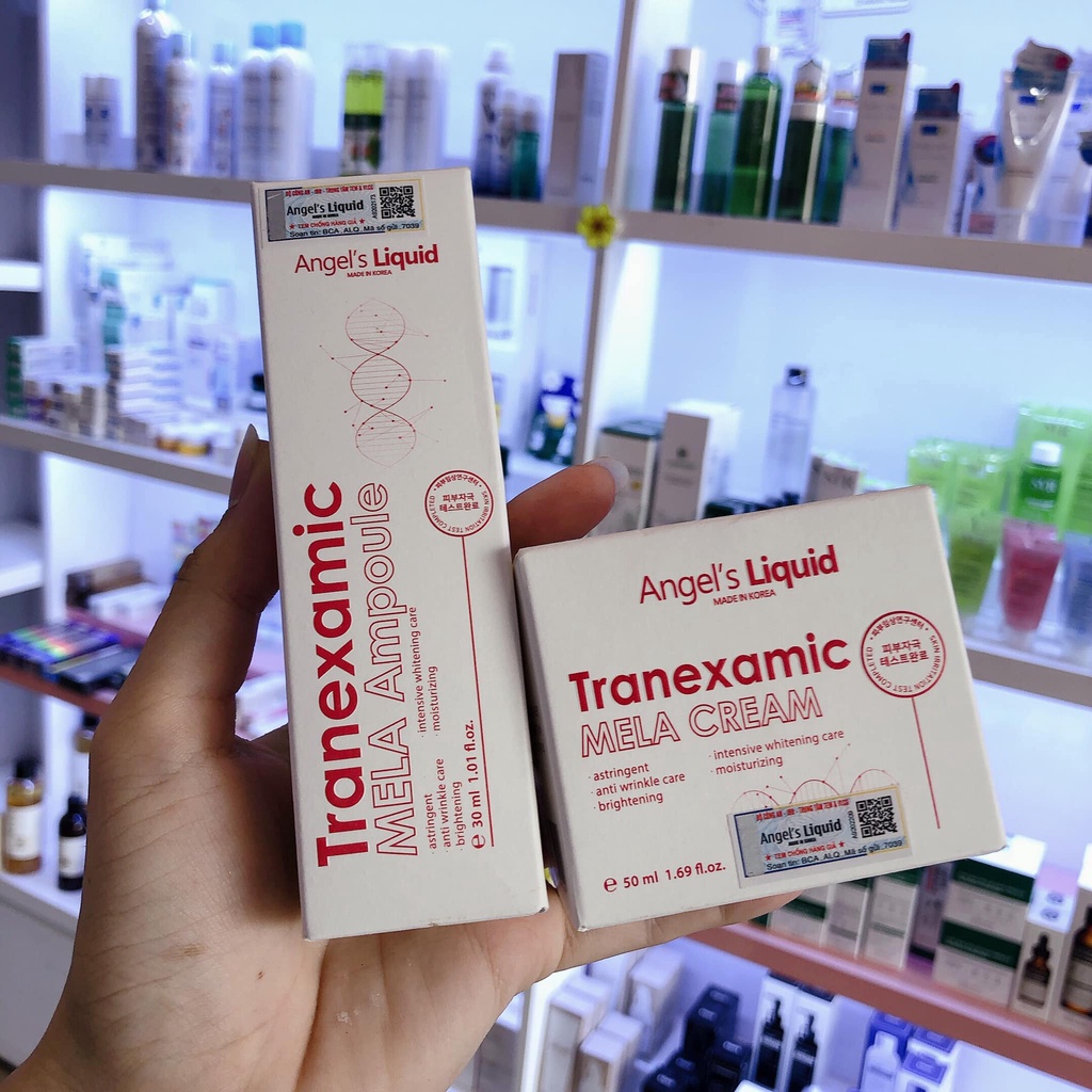 Bộ đôi hỗ trợ giảm nám chuyên sâu Angel's Liquid Tranexamic - Serum và kem dưỡng