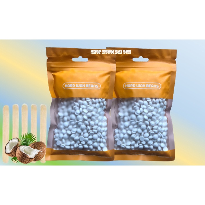 COMBO 200GR SÁP WAX LÔNG HƯƠNG DỪA + 50ML MỠ TRĂN (Tặng kèm 5 que lấy sáp)