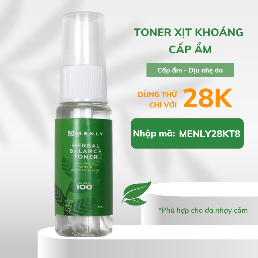 Sample Toner cấp ẩm da mụn nhạy cảm từ hoa cúc MENLY 20ml