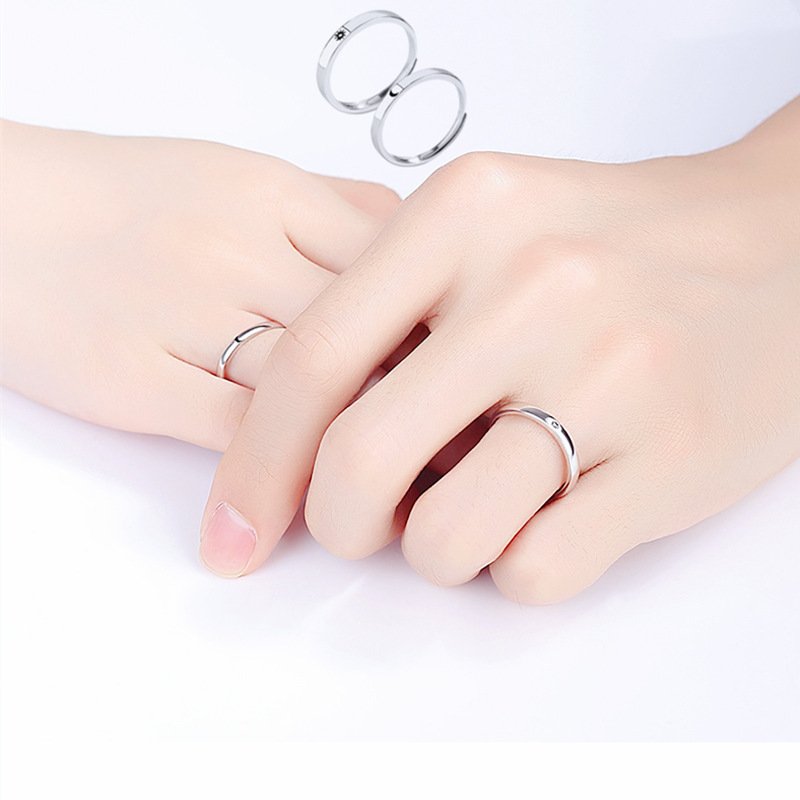 Bộ 2 Nhẫn Cưới Mặt Trời Và Mặt Trăng Khuyết Cho Cặp Đôi