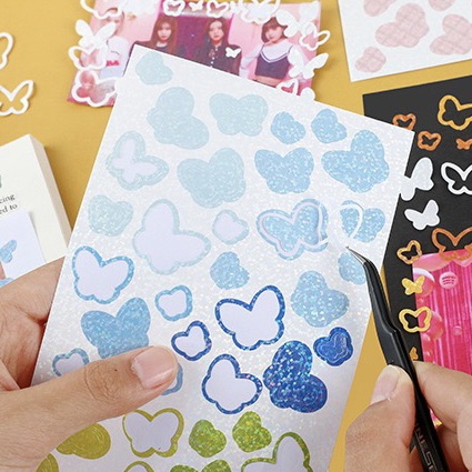 Sticker bướm Có viền version 2 loại to siêu nhiều Trang trí Toploader