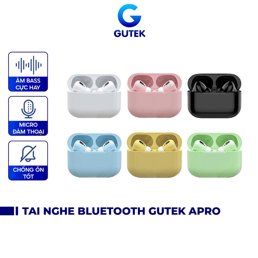 Tai nghe bluetooth không dây Gutek Apro TWS v5.0 nút cảm ứng nghe nhạc âm thanh sống động