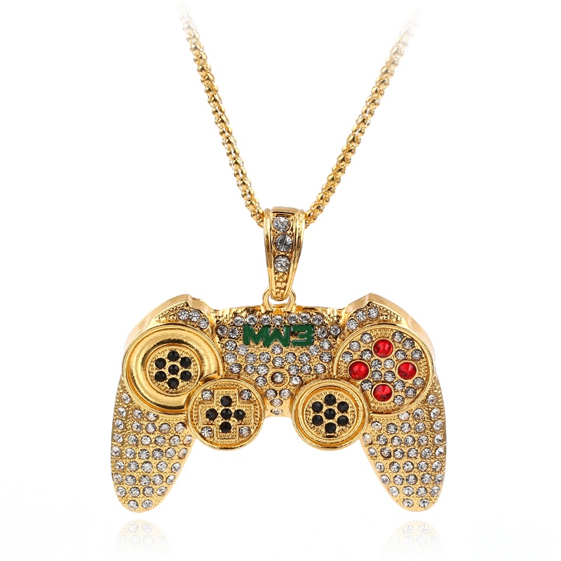 Vòng cổ Mặt Tay Cầm Chơi Game Đính Đá Zircon Phong Cách Hip Hop Cho Nam