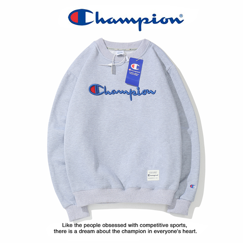 Áo nỉ dài tay dáng rộng thêu logo Champion thời trang C08926