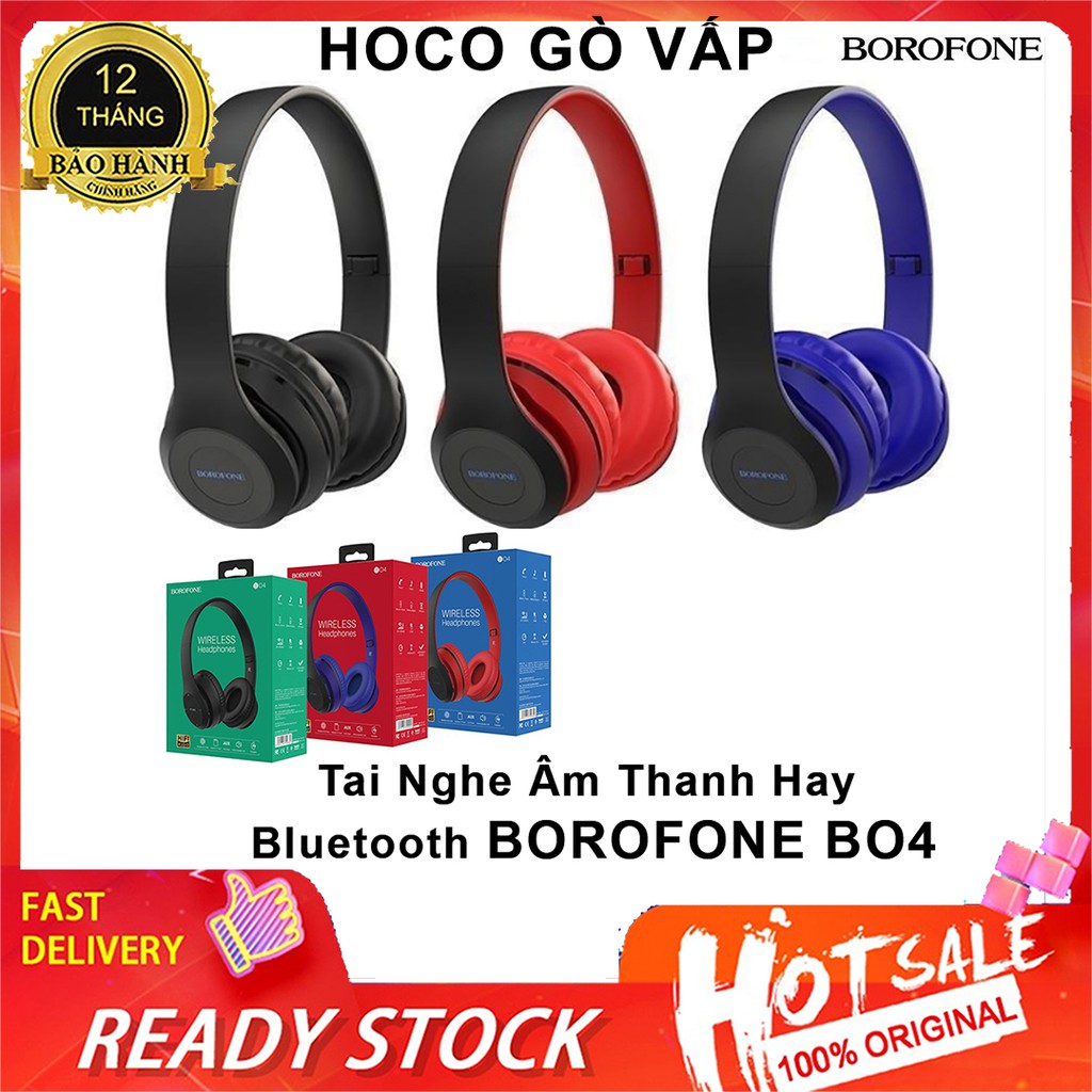 ⚡NowShip⚡ Tai Nghe Hay Bluetooth Chụp Tai BOROFONE BO4 Cho IPhone IPad Android Máy Tính ... HOCO