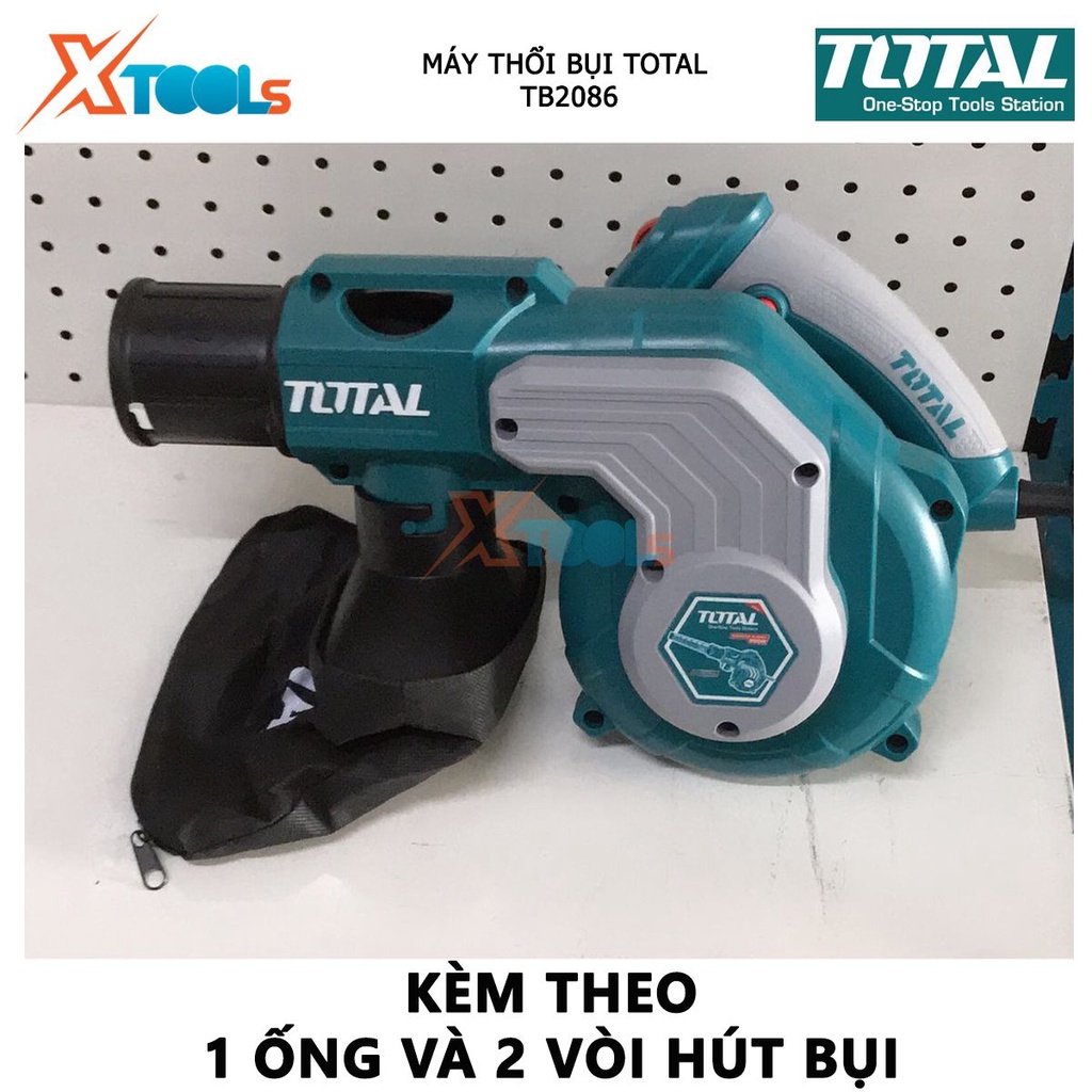 Máy thổi bụi TOTAL TB2086 | máy thổi lá công suất 800W tốc độ không tải 0-15000rpm lượng thổi tối đa 0-4.5m³/phút