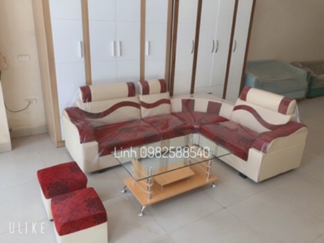 Bộ sofa góc L ( nỉ pha da , ib chọn màu khác ạ ) giá rẻ