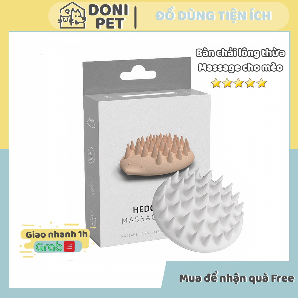 Lược chải lông thừa + massage cho chó mèo - chất liệu cao su silicon mềm