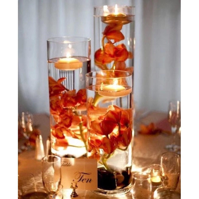 Bình thủy tinh trang trí, cắm hoa trụ tròn 10x15cm