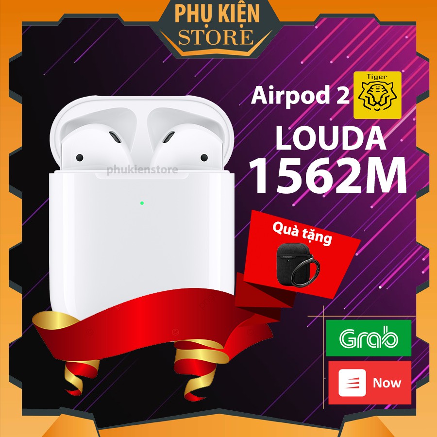 Tai Nghe Bluetooth Iphone Airpods 2 Chip Hỗ Vằn Louda 1562M - Pin 5h [Định Vị - Đổi Tên - Sạc Khong Dây] Hàng Siêu Cấp