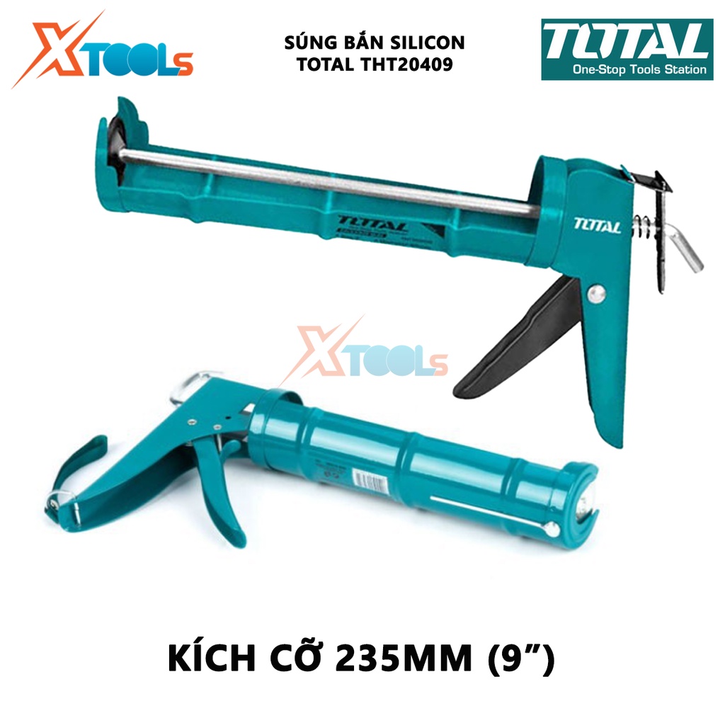 Súng bắn silicon TOTAL THT20409 | dụng cụ bơm silicon Kích cỡ 235mm , Độ dày 1mm, Đường kính 51mm, Trọng lượng 1kg