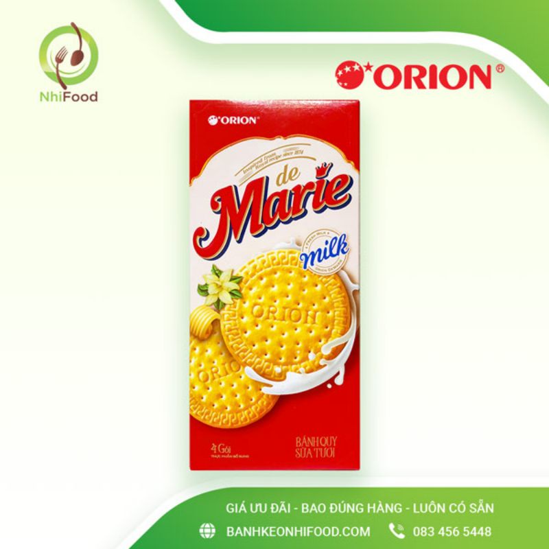 Bánh Quy Sữa Tươi De Marie Orion, Hộp 4 Gói