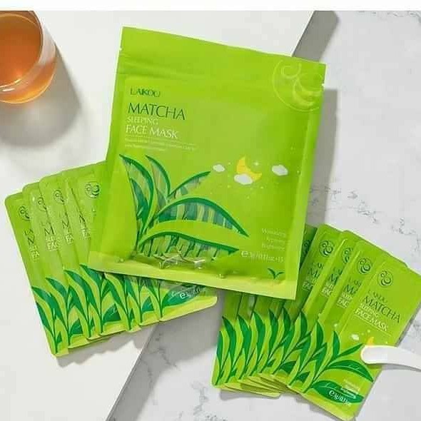 [1Bịch15Túi]Mặt Nạ Ngủ Trà Xanh Matcha Laikou Dạng Túi