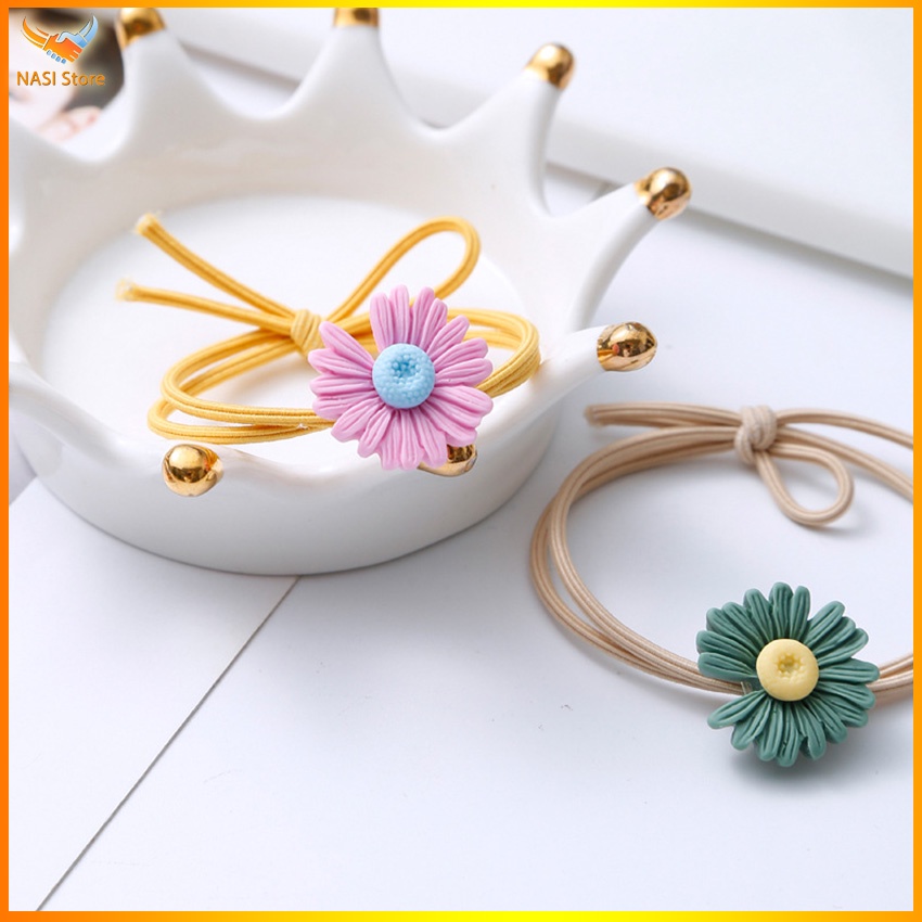 Dây buộc tóc nữ hoa cúc Daisies - Set 5 dây cột tóc dễ thương, bền đẹp - NASI Store