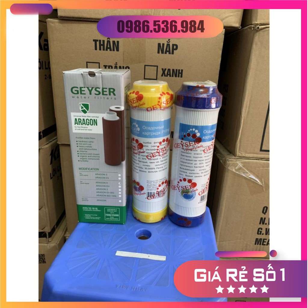 Lõi Lọc 123 NaNo Geyser  ♥️ Lõi Lọc Máy NaNo Geyser Không Nước Thải ♥️ Lõi Aragon Cho Máy Lọc Nước NaNo Geyser