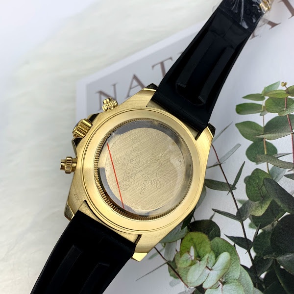 Đồng hồ Nam Rolex dây cao su máy nhật dòng cơ Automatic size 41mm măt vàng vỏ vàng gold