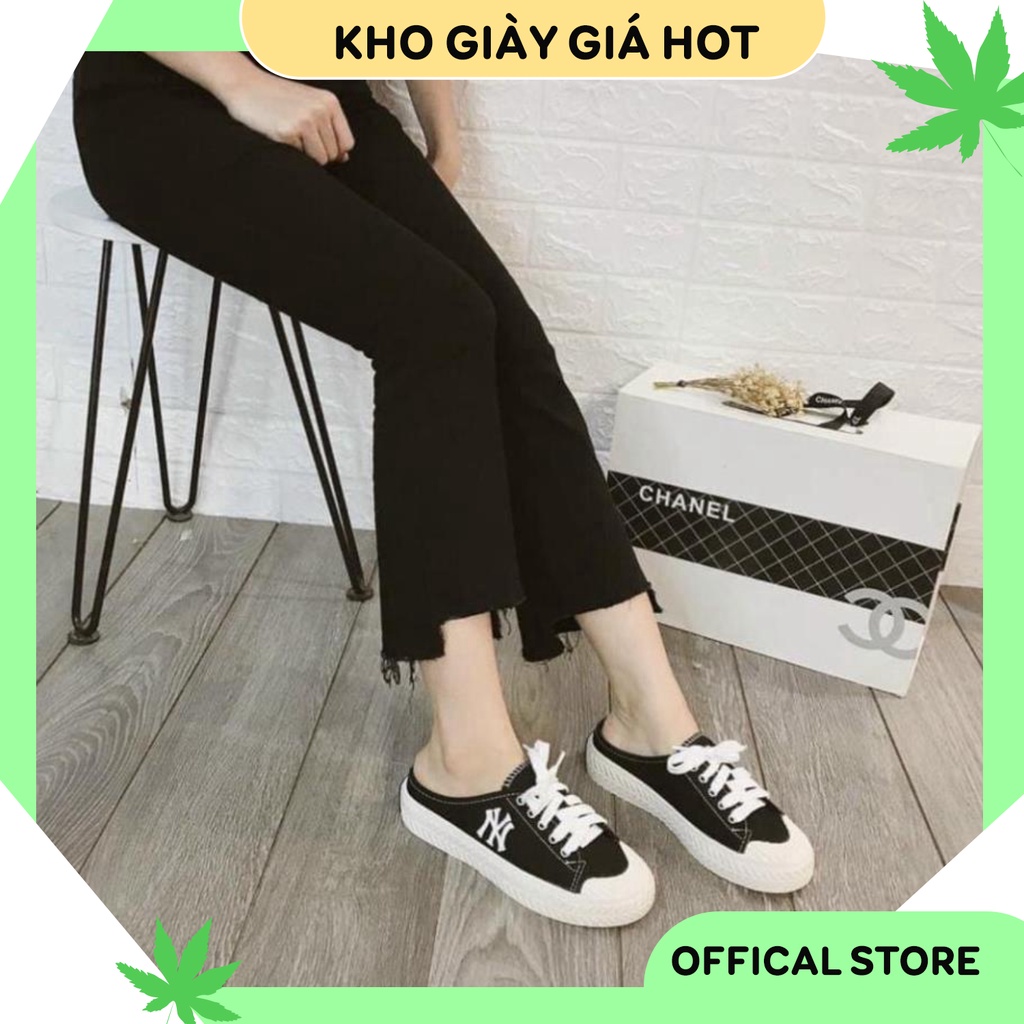 Giày Dép Nữ, Sục Ny Nữ Đạp Gót, Sục Thể Thao 𝐌.𝐋.𝐁 N.Y chữ thêu - Bản Đẹp Hot Trend 2023 ⚡⚡