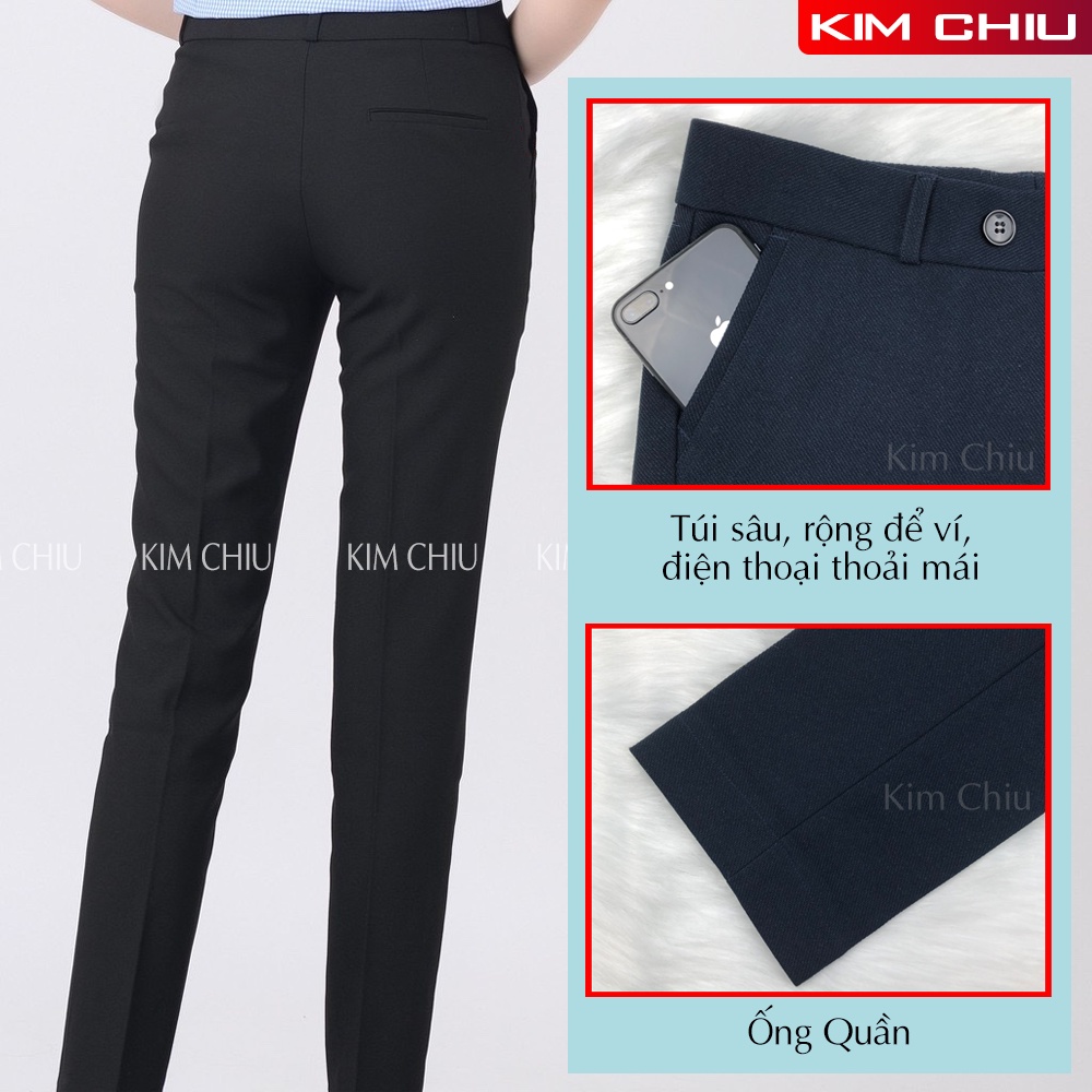 Quần Tây Nữ Công Sở Kim Chiu Cao Cấp Vải Bố, Lưng Vừa Form Ống Đứng, Đẹp Tôn Dáng. HÀNG CHẤT LƯỢNG CAO QMS-05