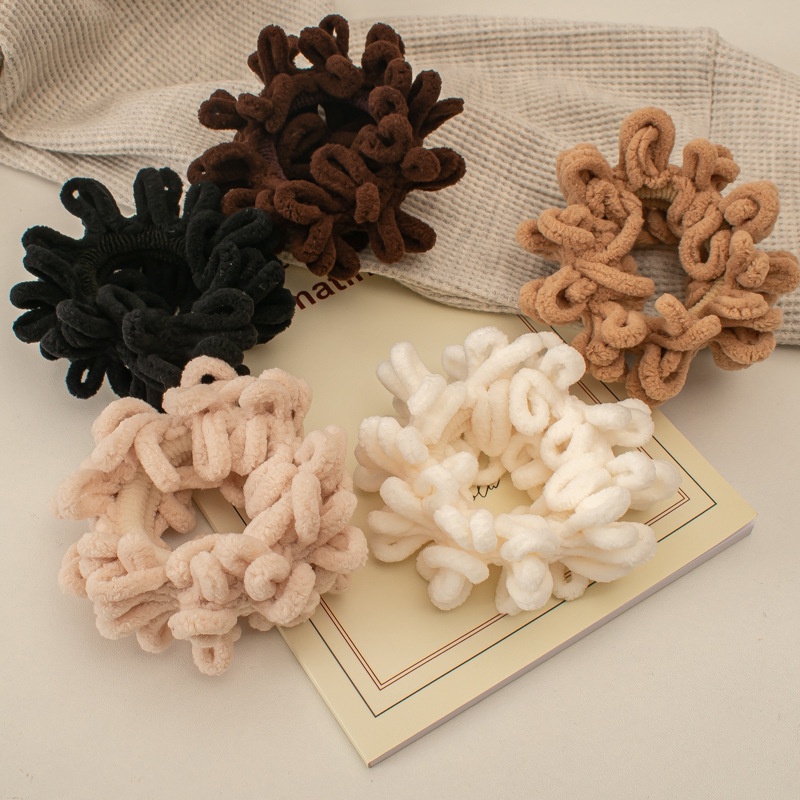 Dây buộc tóc scunchies màu vintage phong cách Hàn Quốc cho nữ