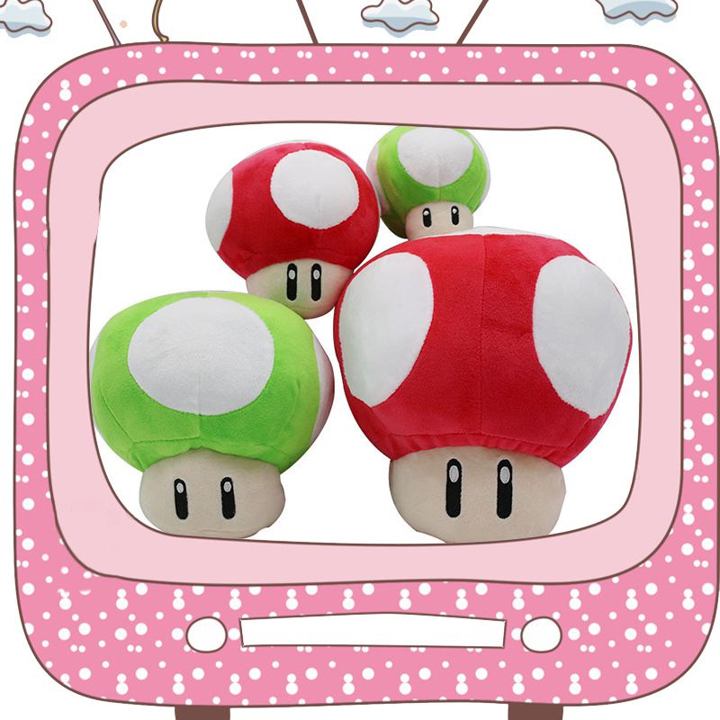 Búp Bê Nhồi Bông Hình Nấm Mario Dễ Thương 2 Màu