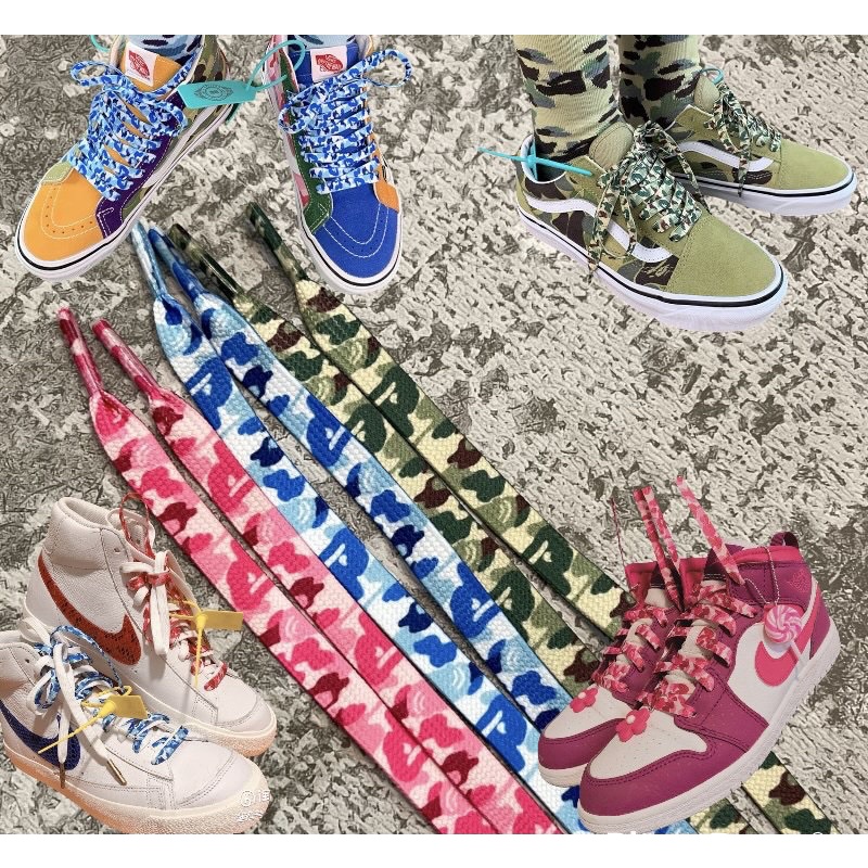 Dây giày hoạ tiết Bape 120cm-160cm