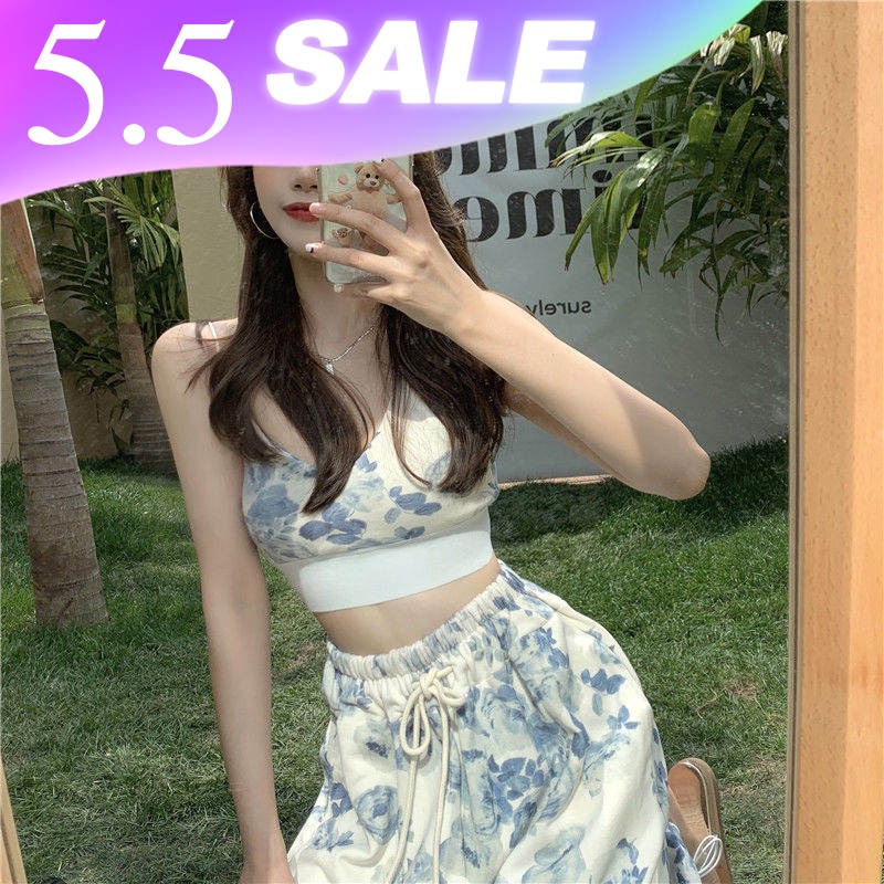 Camellia flower printed elastic sportswear casual pants women's loose spring and summer retro minority high waist slim Leggings