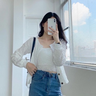 Set cardigan và áo 2 dây bông xốp loại 1