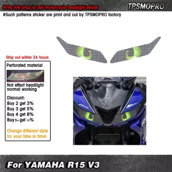 Miếng Dán Không Răng Cho Đèn Pha Xe Máy, Miếng Dán Bảo Vệ Đèn Pha Cho YAMAHA R15 V3 _123CLICKVN