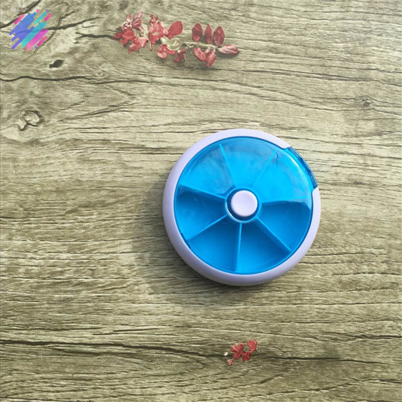 ✅COD❤✨ Pill Storage Box Medicine Case 7 Day Organizer Round Shape Portable For Travel