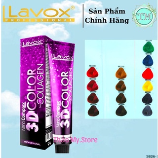  Thuốc Nhuộm Tóc Lavox   Tím   3D Collagen 100ml - Đủ Tất Cả Các Loại Màu - THUỐC NHUỘM KHÔNG KÈM OXY 