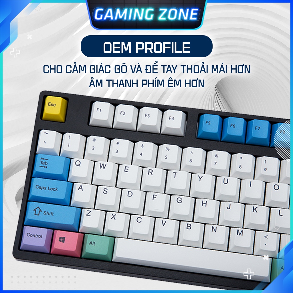 Keycap bàn phím cơ Carbon/Chalk/Bow/White Gray nhựa PBT 108 phím siêu đẹp