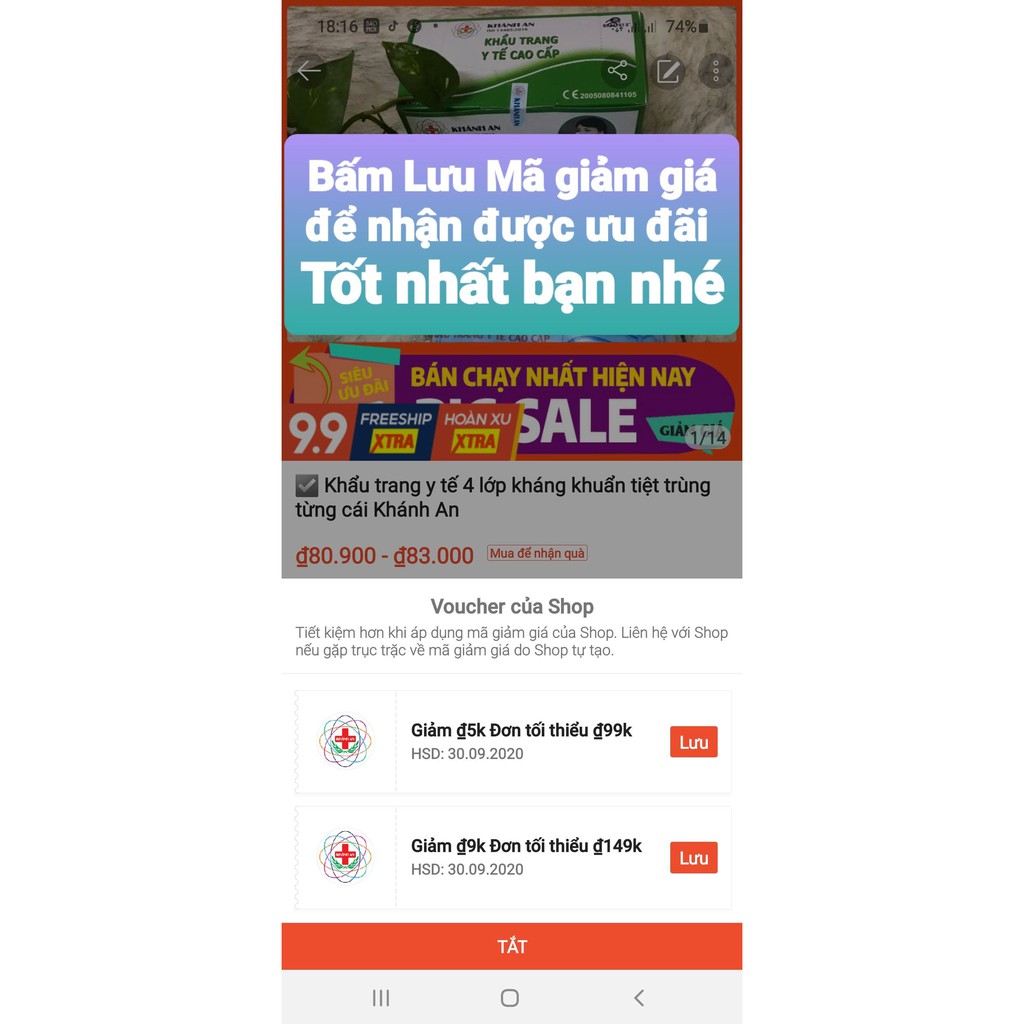 Hộp 50 cái khẩu trang y tế 4 lớp kháng khuẩn Khánh An tiệt trùng đóng túi riêng | BigBuy360 - bigbuy360.vn