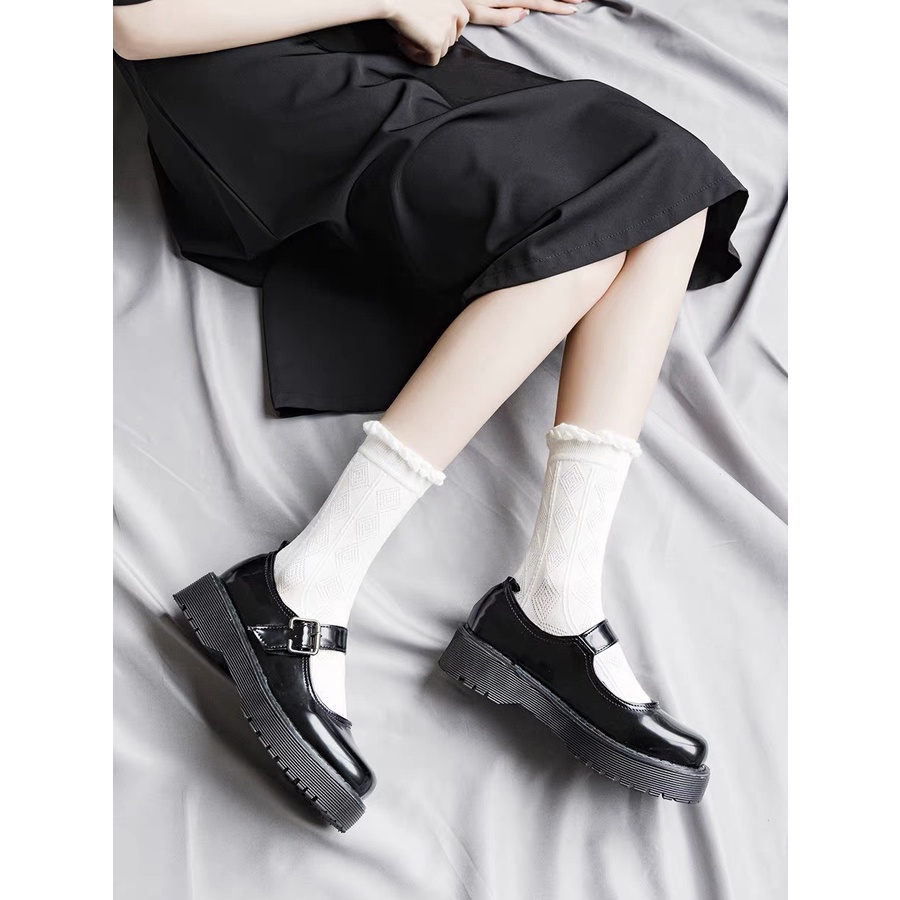 Tất nữ cổ cao trắng trơn nhiều mẫu, tất vớ lolita vái cottong mềm MEE.UNII